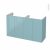 Meuble De Salle De Bains Sous Vasque Double Keria Bleu 4 Portes Cotes Decors L120 X H70 X P40 Cm