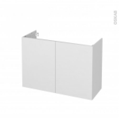Meuble De Salle De Bains Sous Vasque Ginko Blanc 2 Portes Cotes Decors L100 X H70 X P40 Cm