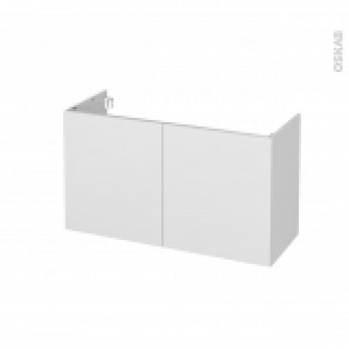 Meuble De Salle De Bains Sous Vasque Ginko Blanc 2 Portes Cotes Decors L100 X H57 X P40 Cm