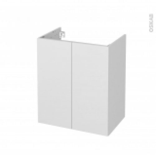 Meuble De Salle De Bains Sous Vasque Ginko Blanc 2 Portes Cotes Decors L60 X H70 X P40 Cm