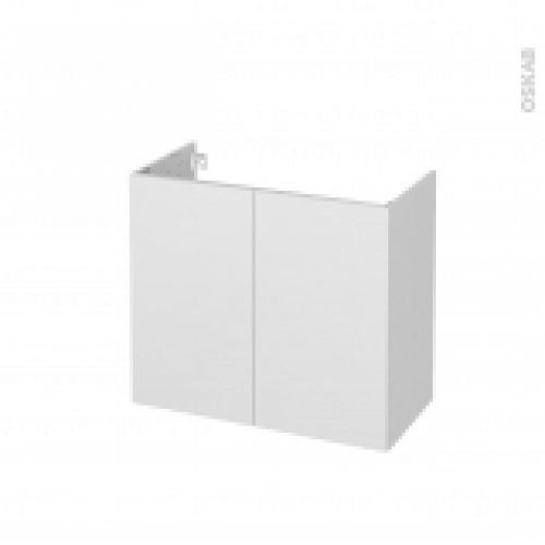 Meuble De Salle De Bains Sous Vasque Ginko Blanc 2 Portes Cotes Decors L80 X H70 X P40 Cm