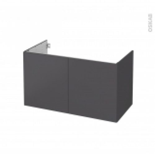 Meuble De Salle De Bains Sous Vasque Ginko Gris 2 Portes Cotes Decors L100 X H57 X P50 Cm
