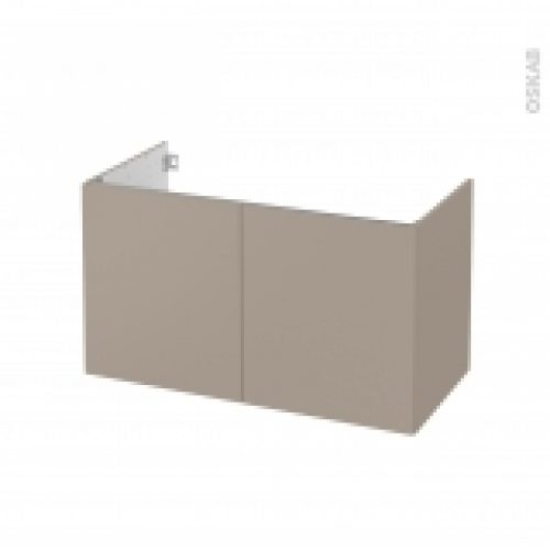 Meuble De Salle De Bains Sous Vasque Ginko Taupe 2 Portes Cotes Decors L100 X H57 X P50 Cm