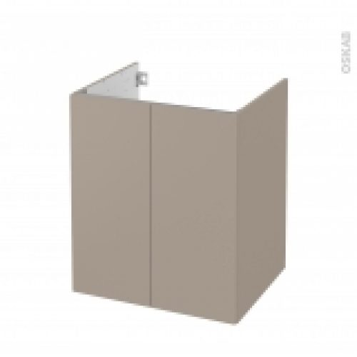 Meuble De Salle De Bains Sous Vasque Ginko Taupe 2 Portes Cotes Decors L60 X H70 X P50 Cm