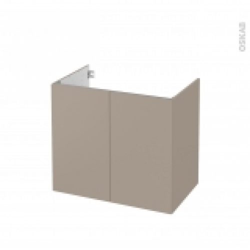 Meuble De Salle De Bains Sous Vasque Ginko Taupe 2 Portes Cotes Decors L80 X H70 X P50 Cm