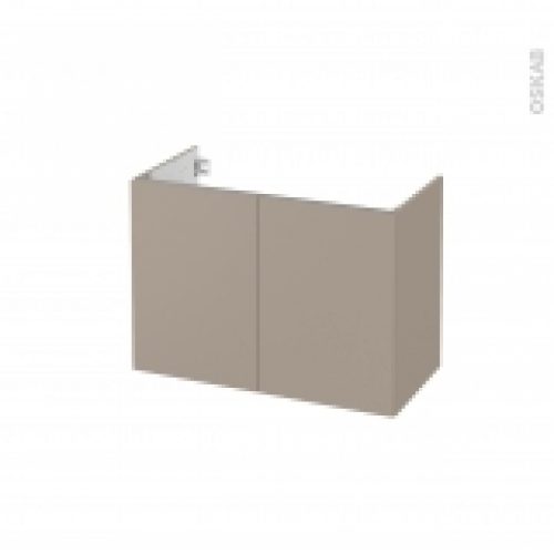 Meuble De Salle De Bains Sous Vasque Ginko Taupe 2 Portes Cotes Decors L80 X H57 X P40 Cm