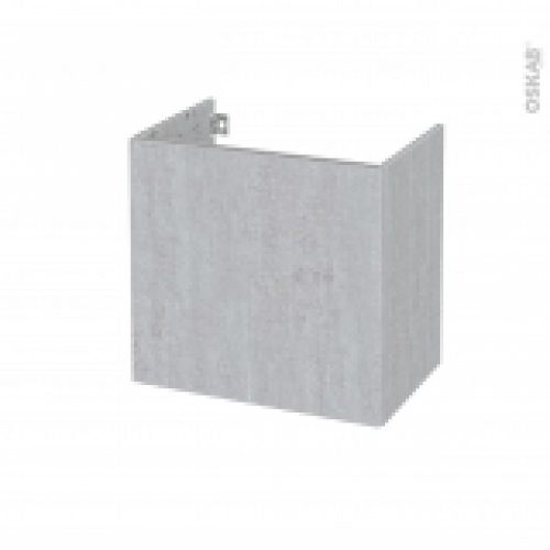 Meuble De Salle De Bains Sous Vasque Hoda Beton 1 Porte Cotes Decors L60 X H57 X P40 Cm