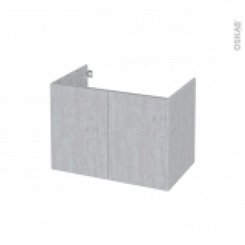 Meuble De Salle De Bains Sous Vasque Hoda Beton 2 Portes Cotes Decors L80 X H57 X P50 Cm