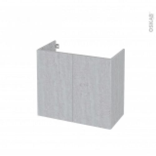 Meuble De Salle De Bains Sous Vasque Hoda Beton 2 Portes Cotes Decors L80 X H70 X P40 Cm