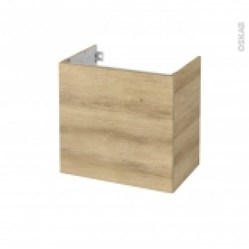 Meuble De Salle De Bains Sous Vasque Hosta Chene Naturel 1 Porte Cotes Decors L60 X H57 X P40 Cm