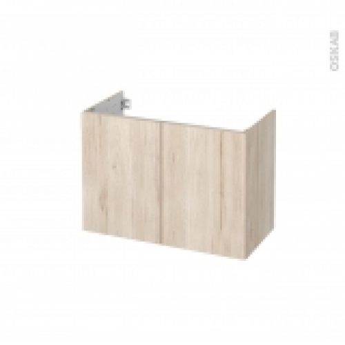 Meuble De Salle De Bains Sous Vasque Ikoro Chene Clair 2 Portes Cotes Decors L80 X H57 X P40 Cm