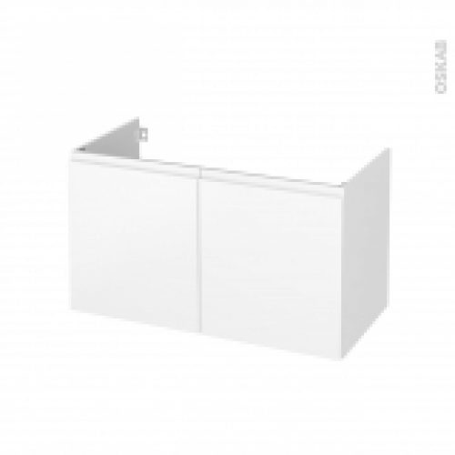 Meuble De Salle De Bains Sous Vasque Ipoma Blanc Mat 2 Portes Cotes Decors L100 X H57 X P50 Cm