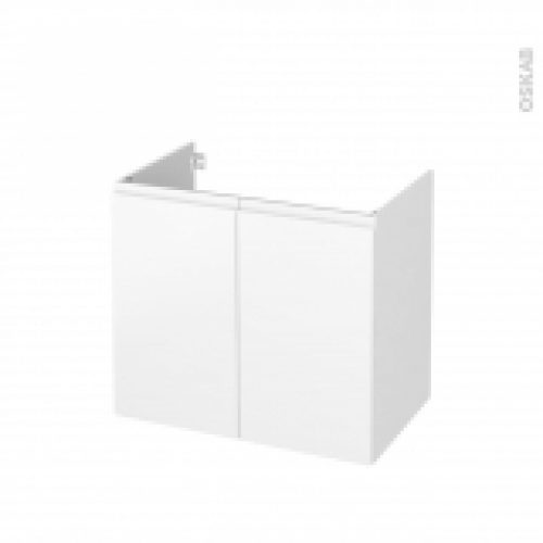 Meuble De Salle De Bains Sous Vasque Ipoma Blanc Mat 2 Portes Cotes Decors L80 X H70 X P50 Cm