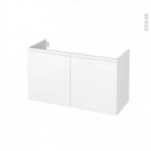 Meuble De Salle De Bains Sous Vasque Ipoma Blanc Mat 2 Portes Cotes Decors L100 X H57 X P40 Cm