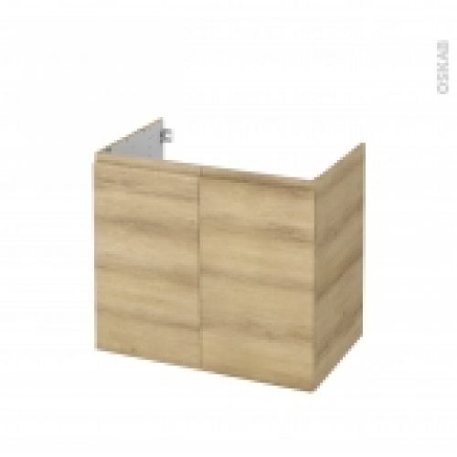 Meuble De Salle De Bains Sous Vasque Ipoma Chene Naturel 2 Portes Cotes Decors L80 X H70 X P50 Cm