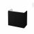 Meuble De Salle De Bains Sous Vasque Ipoma Noir Mat 2 Portes Cotes Decors L80 X H70 X P40 Cm