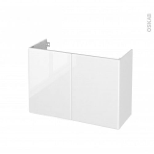 Meuble De Salle De Bains Sous Vasque Iris Blanc 2 Portes Cotes Decors L100 X H70 X P40 Cm