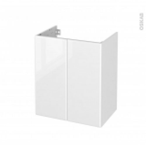 Meuble De Salle De Bains Sous Vasque Iris Blanc 2 Portes Cotes Decors L60 X H70 X P40 Cm