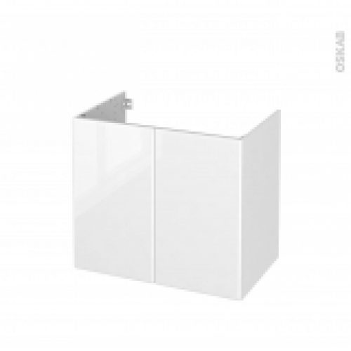 Meuble De Salle De Bains Sous Vasque Iris Blanc 2 Portes Cotes Decors L80 X H70 X P50 Cm