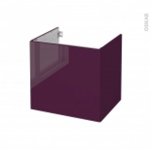 Meuble De Salle De Bains Sous Vasque Keria Aubergine 1 Porte Cotes Decors L60 X H57 X P50 Cm