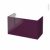 Meuble De Salle De Bains Sous Vasque Keria Aubergine 2 Portes Cotes Decors L100 X H57 X P50 Cm