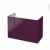 Meuble De Salle De Bains Sous Vasque Keria Aubergine 2 Portes Cotes Decors L100 X H70 X P50 Cm