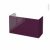 Meuble De Salle De Bains Sous Vasque Keria Aubergine 2 Portes Cotes Decors L100 X H57 X P40 Cm