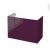 Meuble De Salle De Bains Sous Vasque Keria Aubergine 2 Tiroirs Cotes Decors L100 X H70 X P50 Cm