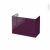 Meuble De Salle De Bains Sous Vasque Keria Aubergine 2 Tiroirs Cotes Decors L80 X H57 X P40 Cm