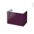 Meuble De Salle De Bains Sous Vasque Keria Aubergine 2 Tiroirs Cotes Decors L80 X H57 X P50 Cm