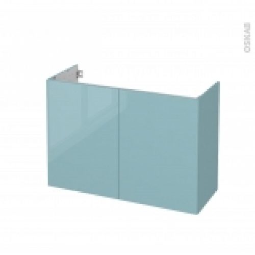 Meuble De Salle De Bains Sous Vasque Keria Bleu 2 Portes Cotes Decors L100 X H70 X P40 Cm