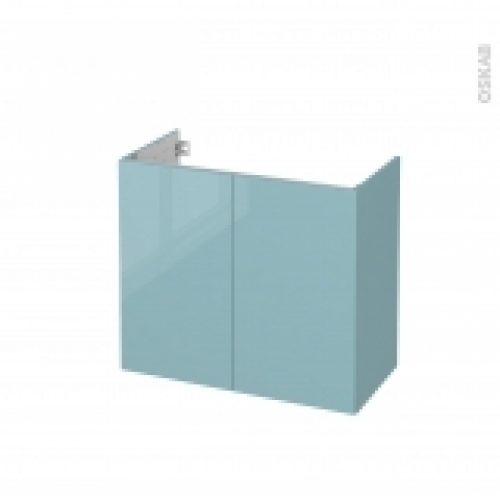 Meuble De Salle De Bains Sous Vasque Keria Bleu 2 Portes Cotes Decors L80 X H70 X P40 Cm