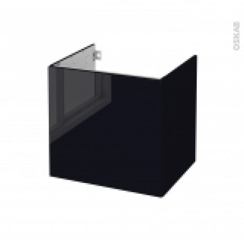 Meuble De Salle De Bains Sous Vasque Keria Noir 1 Porte Cotes Decors L60 X H57 X P50 Cm