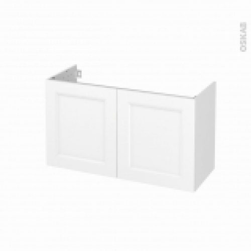 Meuble De Salle De Bains Sous Vasque Static Blanc 2 Portes Cotes Decors L100 X H57 X P40 Cm