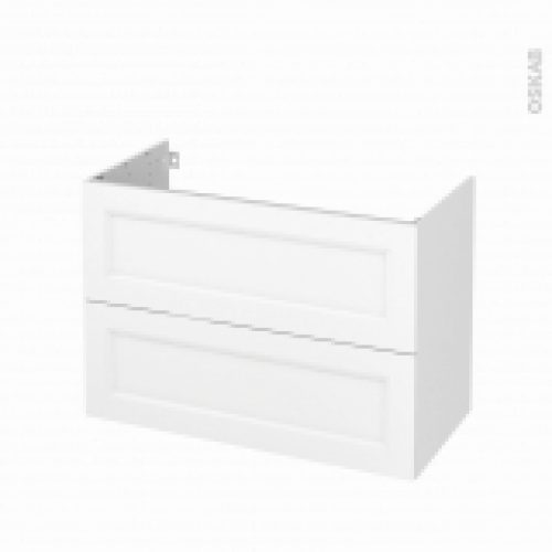 Meuble De Salle De Bains Sous Vasque Static Blanc 2 Tiroirs Cotes Decors L100 X H70 X P50 Cm