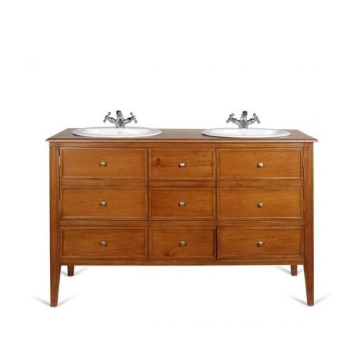 Meuble double vasque 140 cm EDGAR en acajou