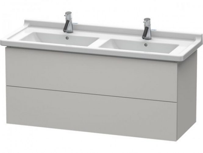 Meuble Double Vasque Duravit L-Cube suspendu 1220×469 mm Gris Dolomite Brillant LC626703838