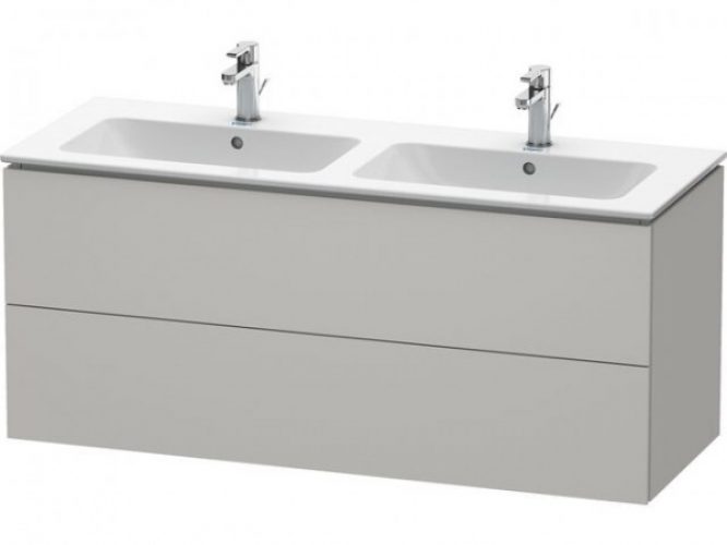 Meuble Double Vasque Duravit L-Cube suspendu 1290×481 mm Pin Argent LC625803131