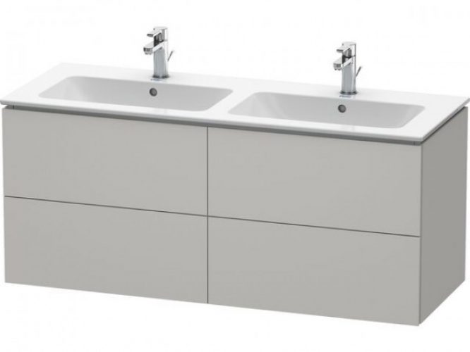 Meuble Double Vasque Duravit L-Cube suspendu 1290×481 mm Pin Argent LC625903131