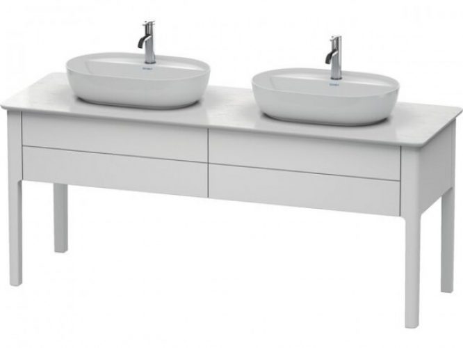 Meuble Double Vasque Duravit Luv À poser Vasque à Gauche 743x1733x570mm Gris pierre satiné mat