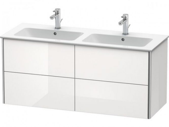 Meuble Double Vasque Duravit XSquare pour ME by Starck 233613 Gris Dolomite Brillant 560x1280x478mm