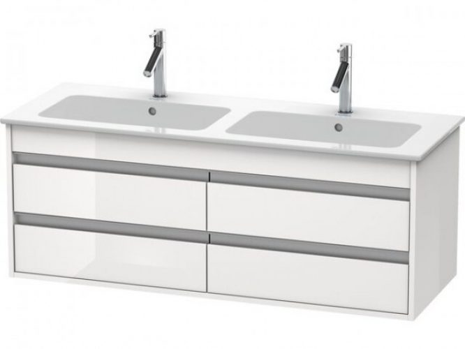 Meuble Double Vasque suspendu Duravit Ketho pour 233613 Pin Terra 1270 mm