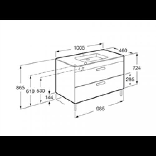 Meuble gris 100 cm 2 tiroirs Debba Roca