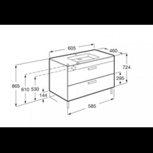 Meuble gris 60 cm 2 tiroirs Debba Roca