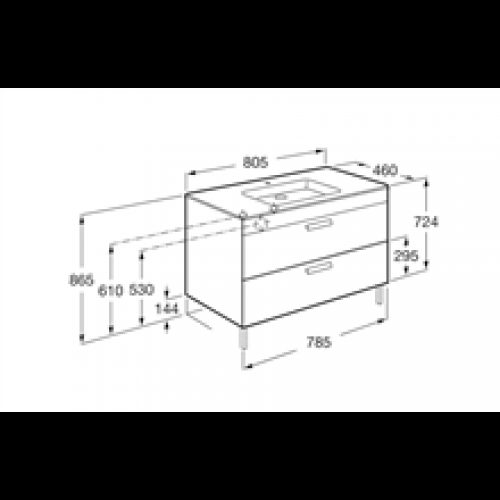 Meuble gris 80 cm 2 tiroirs Debba Roca