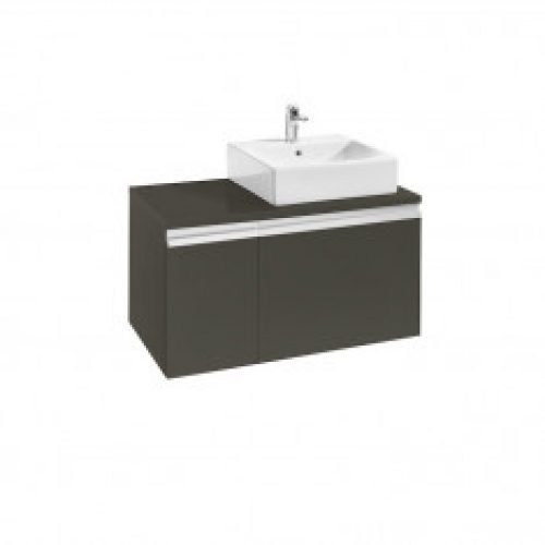 Meuble HEIMA 900 2 tiroirs asymétrique pour 1 vasque à poser