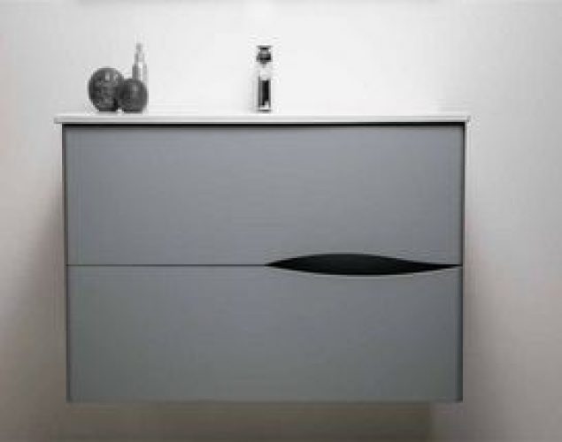 Meuble lavabo 2DOO gris largeur 70cm à suspendre – Prix net livré chez vous – – Ondée