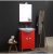 MEUBLE LAVABO 56 CM ROUGE IMPÉRIAL AU SOL AVEC MIROIR FACILE À POSER