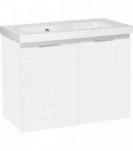 Meuble + lavabo ceramique EOLA 2 portes – blanc brillant 710x578x380mm