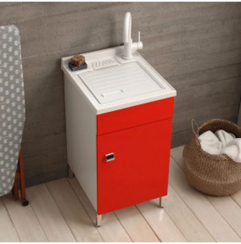 MEUBLE LAVABO LAVE-MAINS 45×50 SUR CHAMBRES A PIEDS POUR LAVAGE ROUGE IMPERIAL